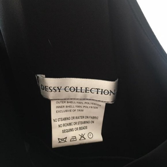 Dessy black tea length satin bridesmaid dress size 14 new with tags - Picture 5 of 11